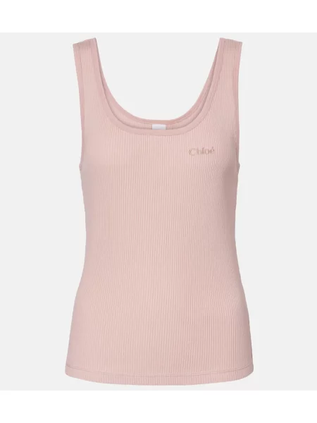 Top Chloé tricotate roz