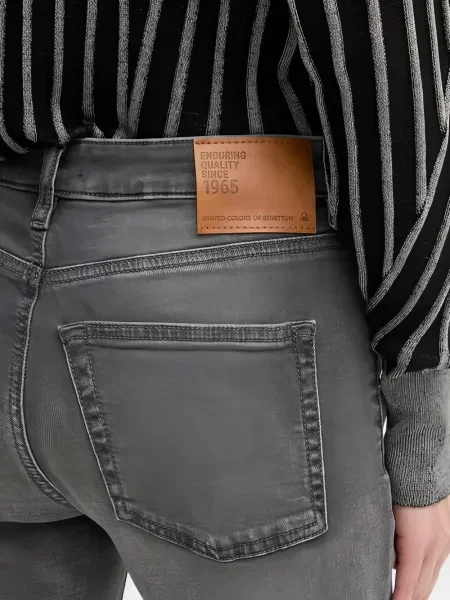 Blugi Benetton cu 5 buzunare gri
