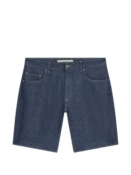 Pantaloni scurți din denim Guess cu autograf albastru