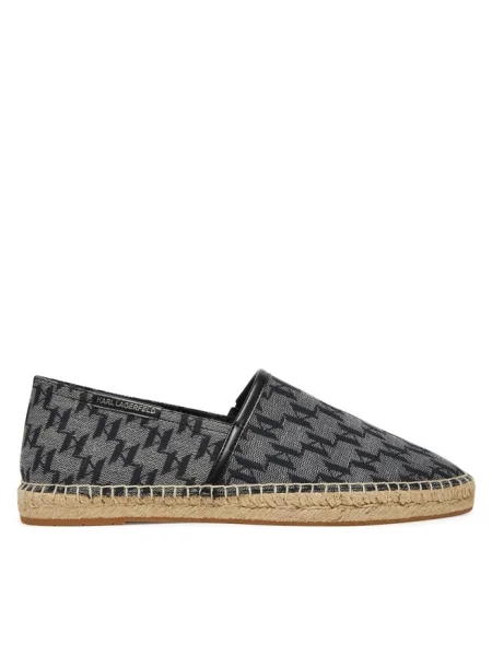 Karl Lagerfeld espadryle KAMINO II szary czarne