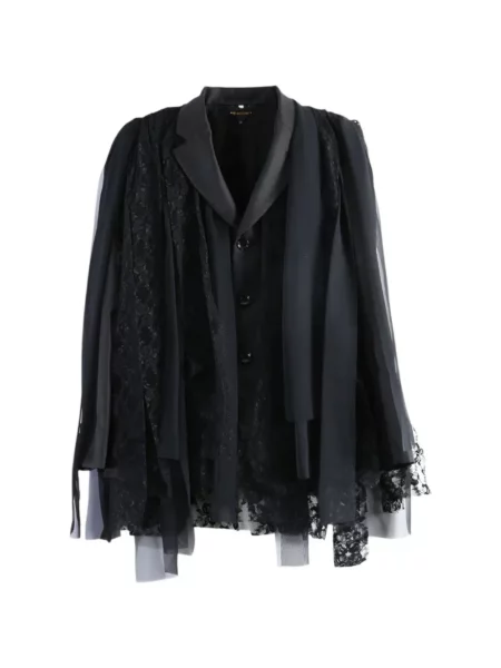 Geacă Comme Des Garçons din dantelă drapată negru