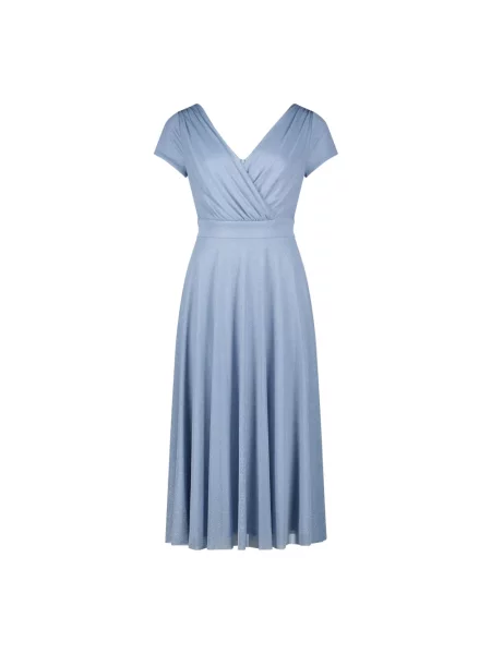 Sukienka koktajlowa o długości do kolan w stylu kopertowym Vera Mont niebieska