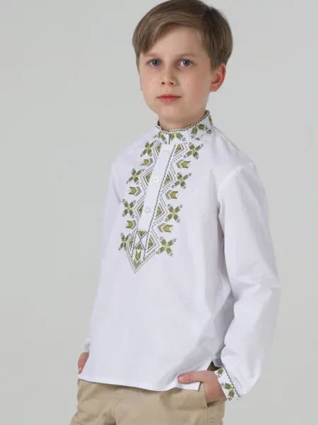 Детская рубашка Folk Moda белая