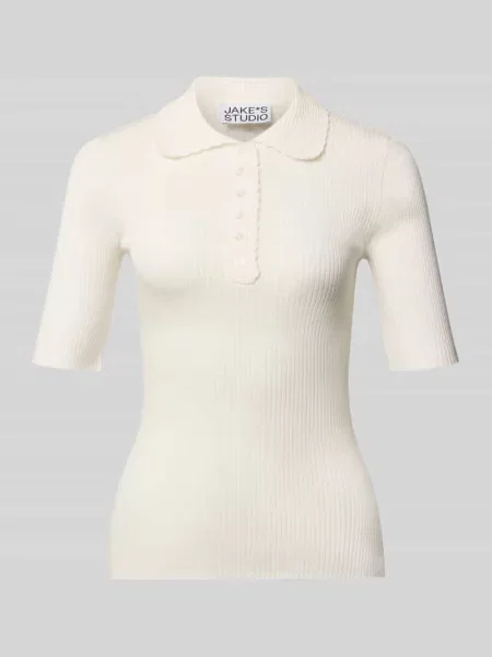 Koszulka dzianinowa z krótkim rękawem i kołnierzykiem polo Jake*s Studio Woman