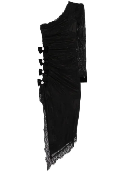 Rochie midi Nissa de cristal până la genunchi de costum negru