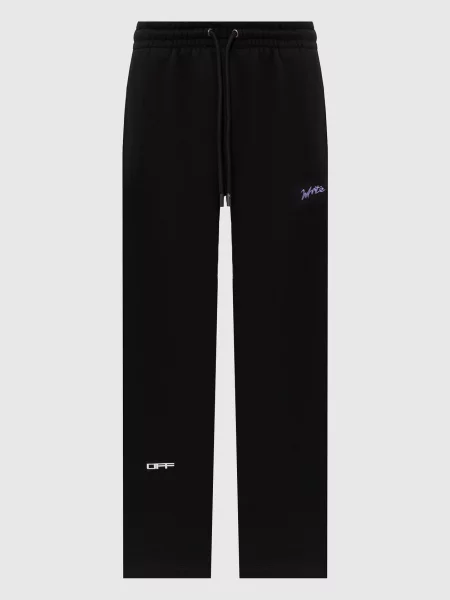 Спортивні штани з брендовим принтом Off-white чорні