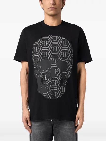 Tricou Philipp Plein cu imagine negru