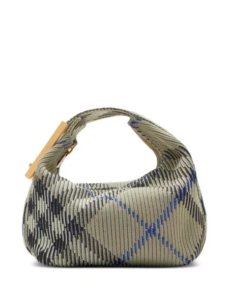 Geantă Burberry în carouri verde