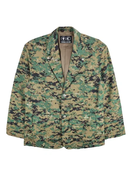 Sacou Thug Club cu model camuflaj verde