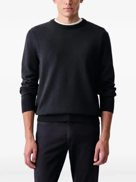 Pulover Marc O'polo cu broderie cu decolteu rotund albastru