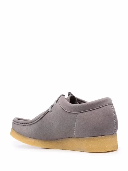Półbuty Clarks Originals sznurowane z nadrukiem koronkowe szare