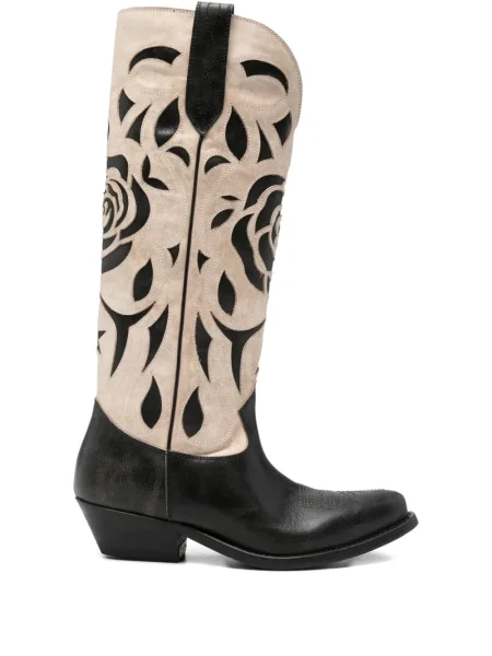 Botine Golden Goose cu broderie cowboy negru