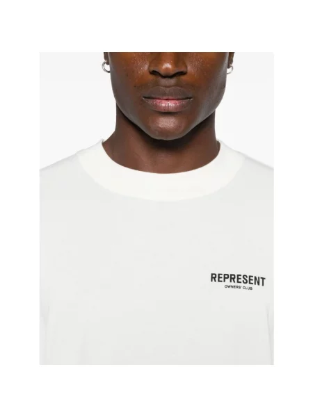 Represent t-shirt Represent Owners Club beżowy z nadrukiem biała