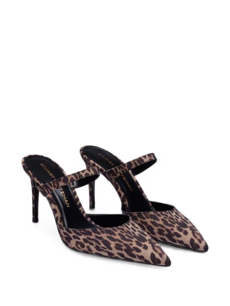 Papuci tip mules Stuart Weitzman cu imagine cu model leopard maro