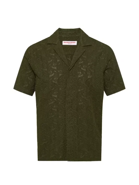 Риза Orlebar Brown с пейсли десен зелено