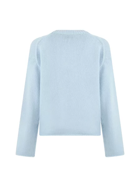 Sweter Loulou De Saison z dekoltem w kształcie litery U niebieski