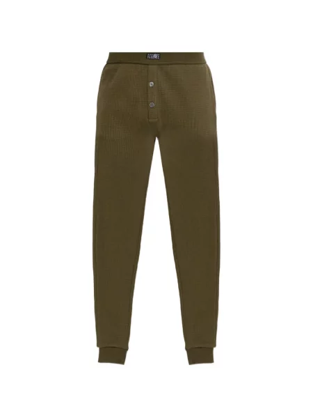 Pantaloni Mm6 Maison Margiela tricotate cu autograf verde