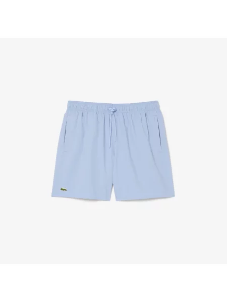 Lacoste Monochromatyczne Kąpielówki Średniej Długości niebieski