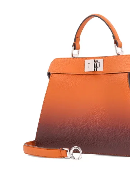 Iš natūralios odos mažas odinė rankinė Fendi Peekaboo ruda