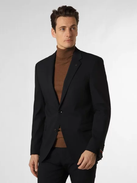 Strellson Marynarka Garniturowa Aidan Slim Fit schwarz niebieska