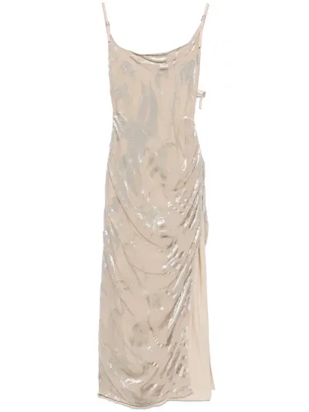 Rochie Mugler de catifea cu model floral