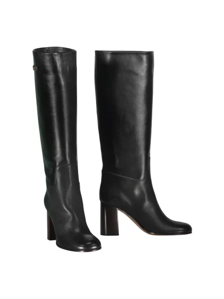 Botki Ferragamo skórzane czarne