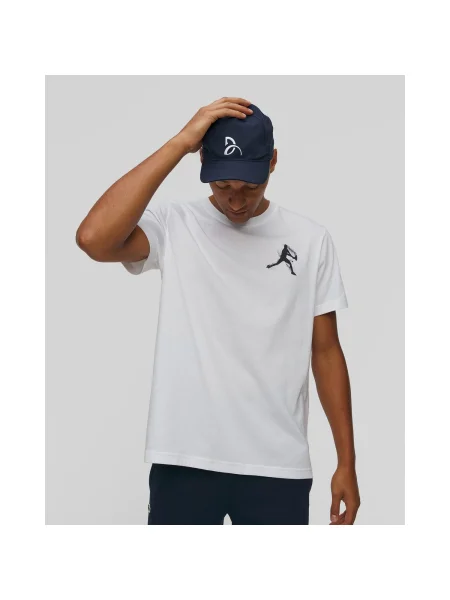 Lacoste pánske tenisové tričko white/navy blue biela
