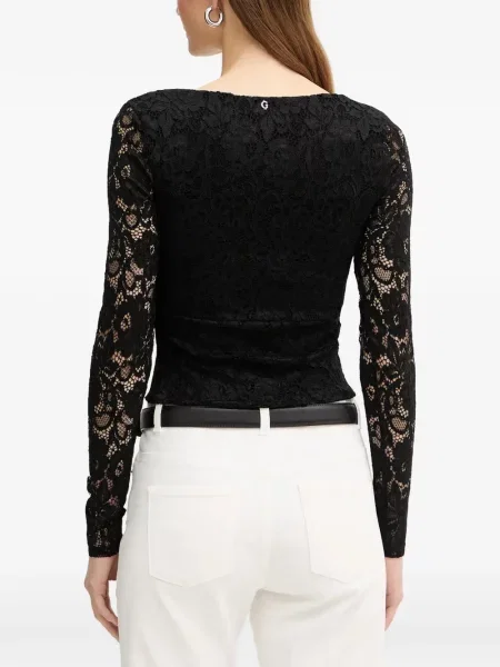 Bluză Guess din dantelă negru