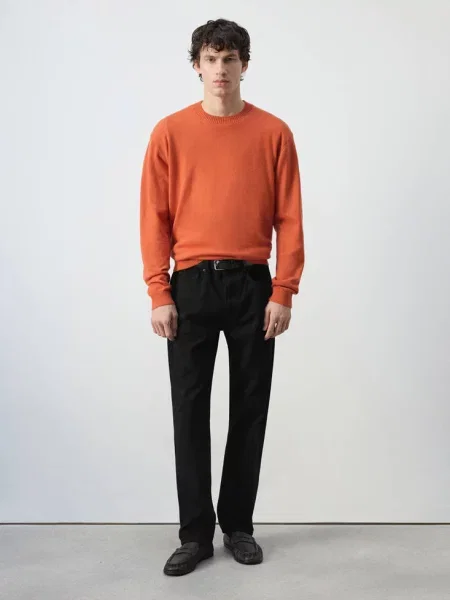 Jeansy relaxed fit black denim Mężczyzna 44 MANGO MAN czarne