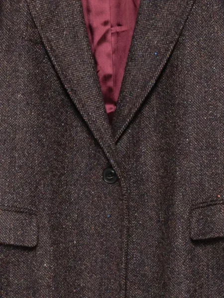 Palton Circolo 1901 de lână cu model herringbone maro