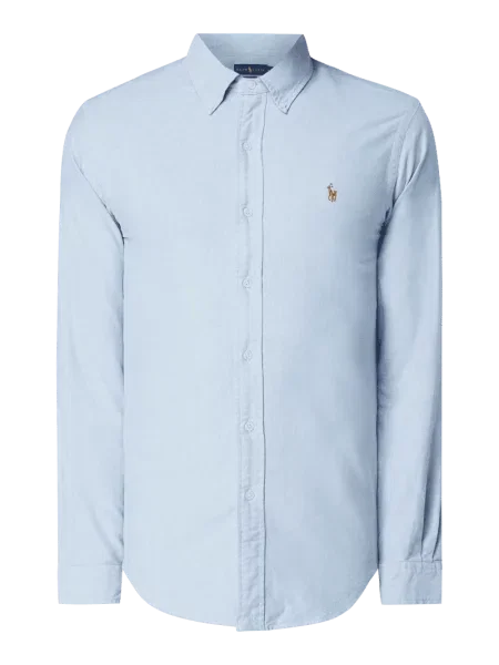 Koszula Polo Ralph Lauren z długim rękawem z twillu niebieska