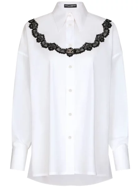 Koszula Dolce And Gabbana koronkowa biała