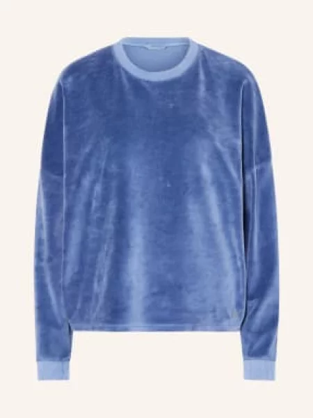 Herrlicher Bluza Smila Z Aksamitu blau niebieska