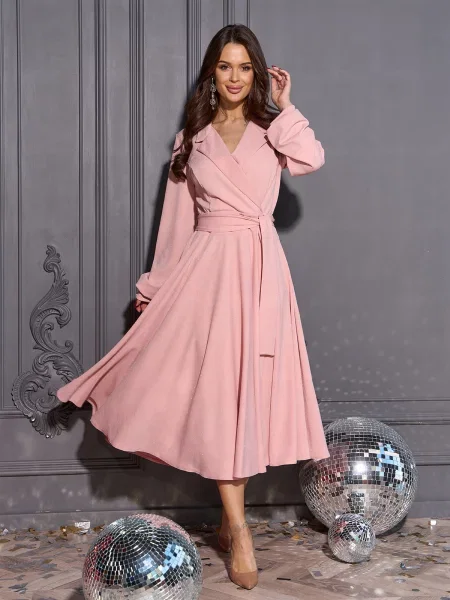 Сукня міді ISSA Plus рожевий