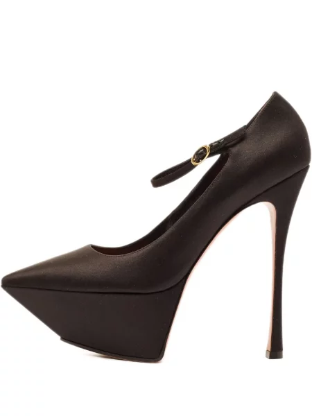 Кожени сандали Amina Muaddi черно