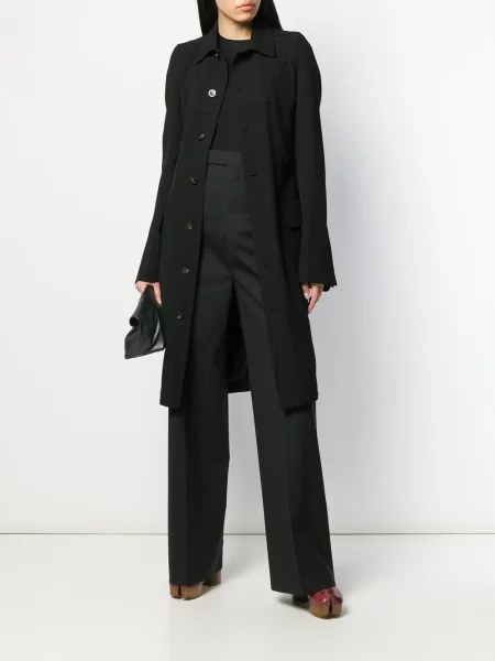 Vienakrūtis paltas Rick Owens juoda