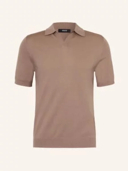 Reiss Pletené Polo Tričko Duchie Z Merino Vlny velbloudí