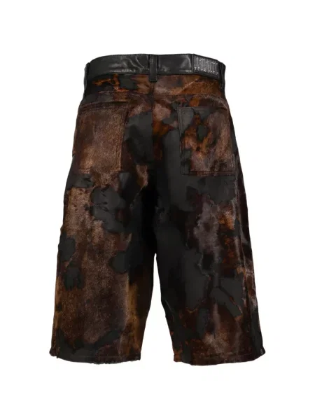 Pantaloni scurți Earthling Collective din piele maro