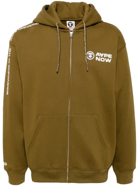 Geacă Aape By A Bathing Ape cu glugă cu petice maro