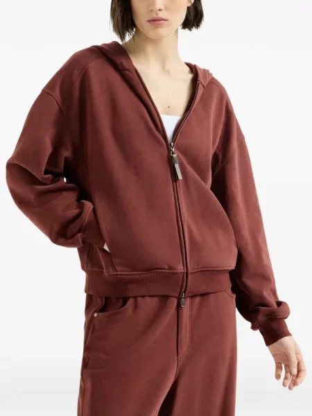 Top Brunello Cucinelli din material terry roșu
