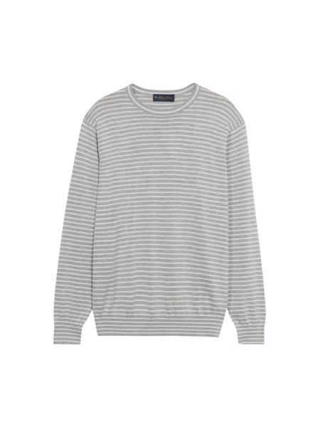 Lniany sweter Brooks Brothers szary
