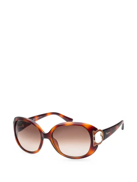 Ochelari de soare Ferragamo Eyewear cu imprimeu geometric maro