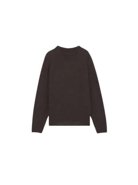 Sweter Boss z alpaki brązowy