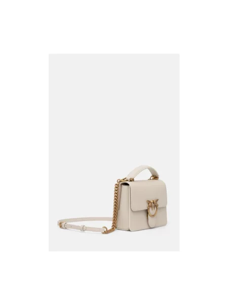 Torebka crossbody Pinko skórzana beżowa