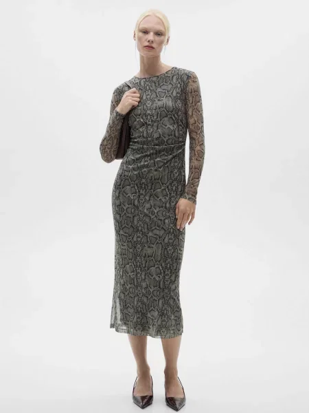 Сукня міді MANGO сірий