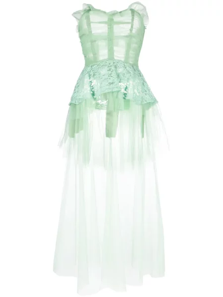 Rochie Maison Margiela din tul de costum verde