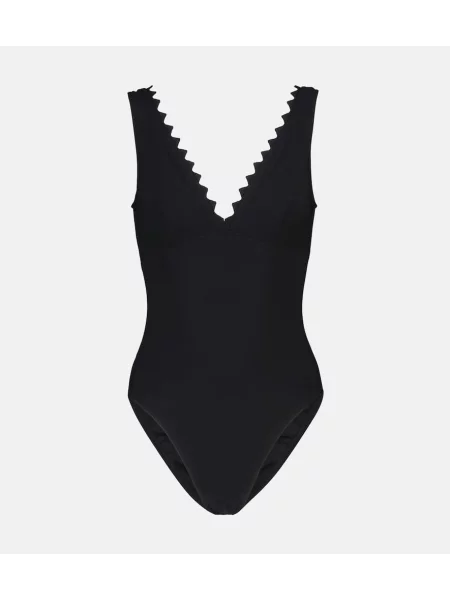 Strój kąpielowy Karla Colletto z dekoltem w serek czarny