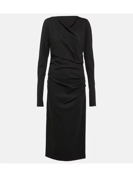 Rochie midi Dorothee Schumacher drapată până la genunchi de costum negru