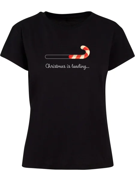 Merchcode Majica Christmas Loading crvena / crna / prljavo bijela