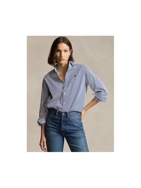 Polo Ralph Lauren koszula relaxed z kołnierzykiem klasycznym niebieski